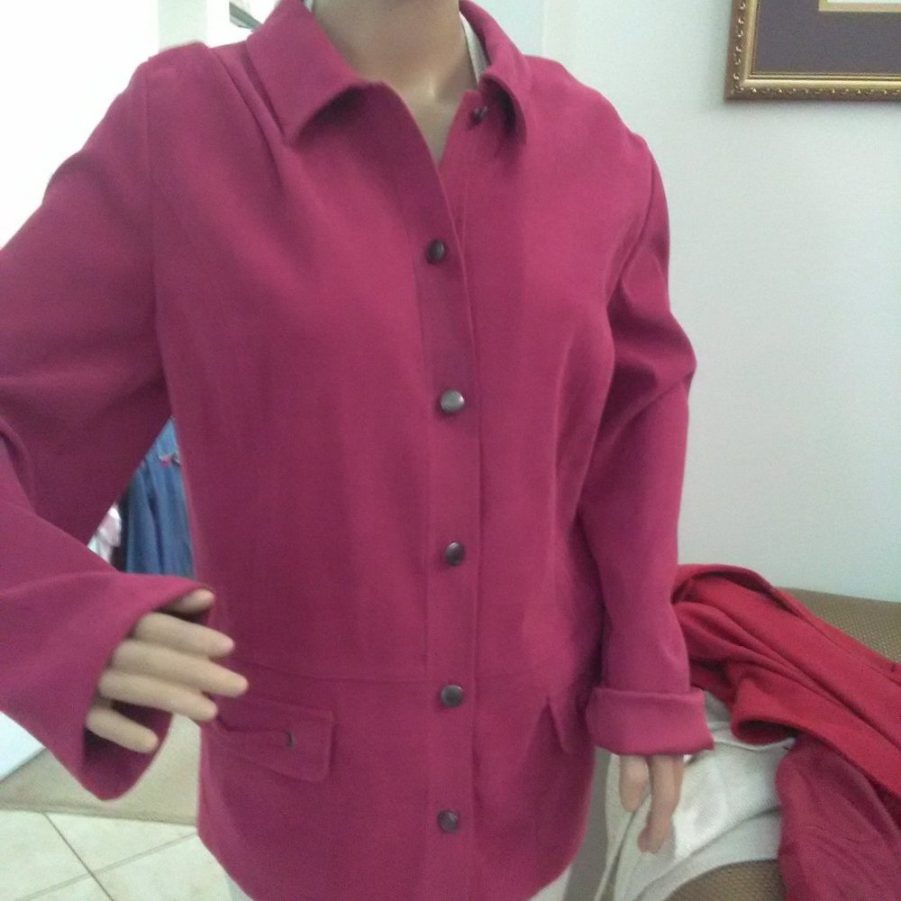 VINTAGE JM COLLEDTION SIZEB18 LADYS JACKET PINKISH RED COLOR